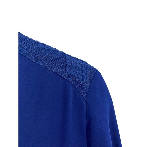 Cato Women’s Long Line Blouse M Blue Pullover Tunic Top Office Lagenlook Vibrant - Picture 10 of 13